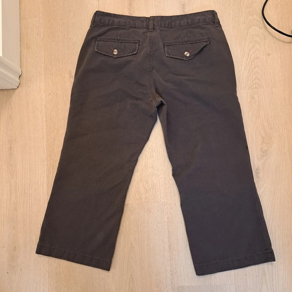 Vintage Old Navy Y2K 2000s Taupe Low Waisted Grunge Wide Leg Capri Pants Size 6 - Picture 4 of 8